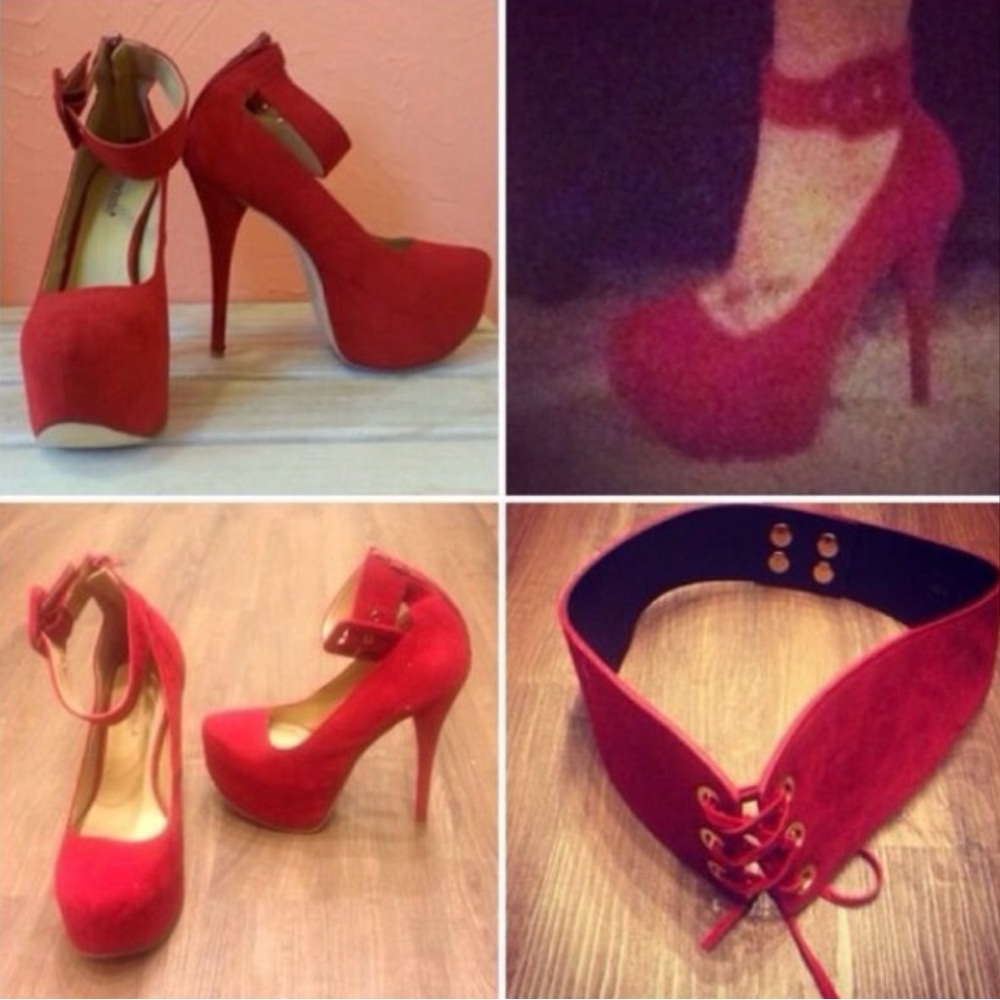 Shoedazzle 6.5 with matching belt.